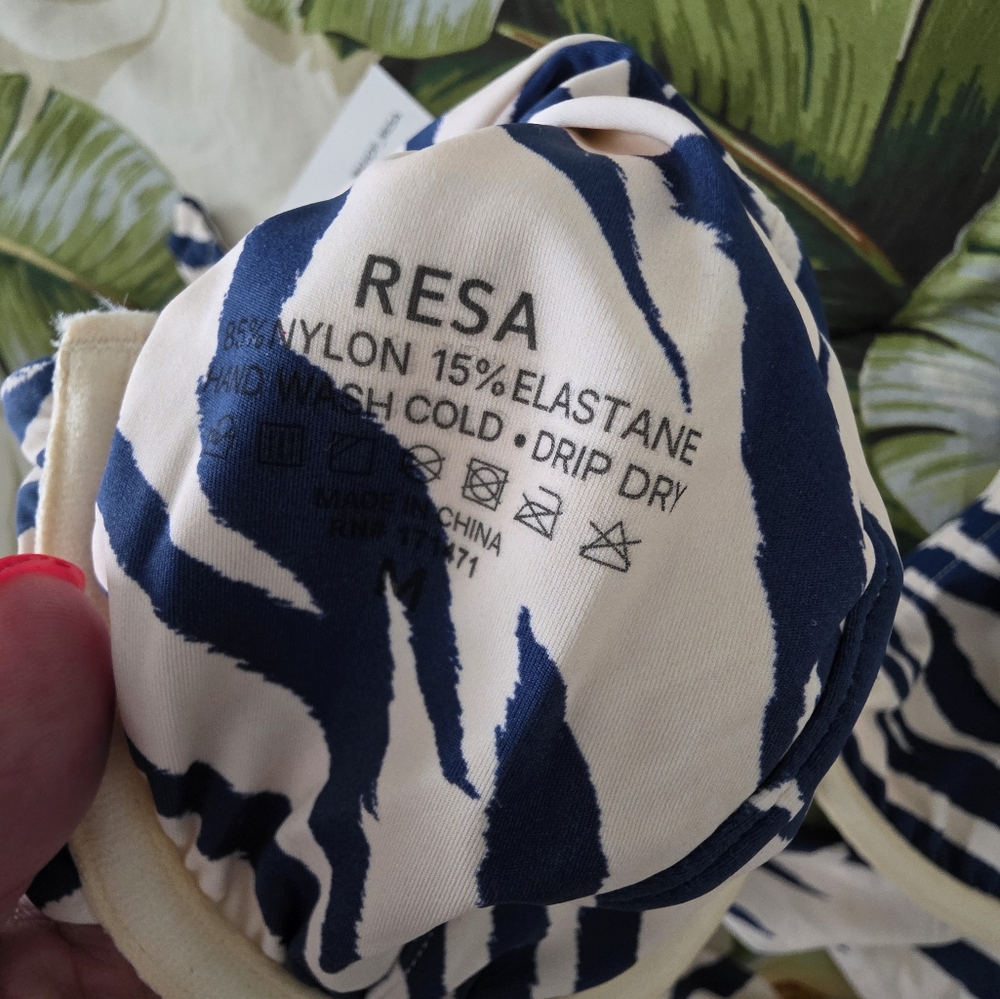 RESA Blue and White Zebra-Print Underwire Bikini Top - Picture 6 of 7